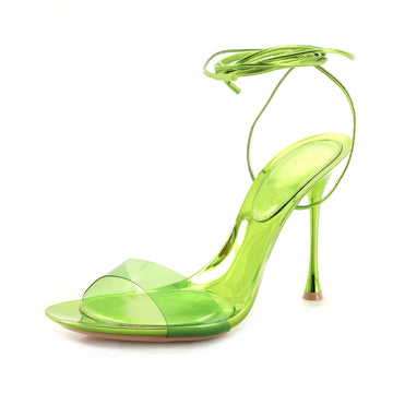 Gianvito Rossi Women's Spice Glass Heeled Sandals PVC and Leather