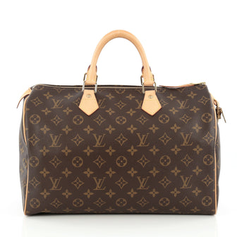 Louis Vuitton Speedy Handbag Monogram Canvas 35 Brown