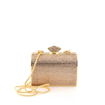 Judith Leiber Minaudiere Crystal Small Gold