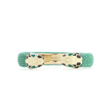 Bvlgari Serpenti Forever Bangle Bracelet Stingray and Metal