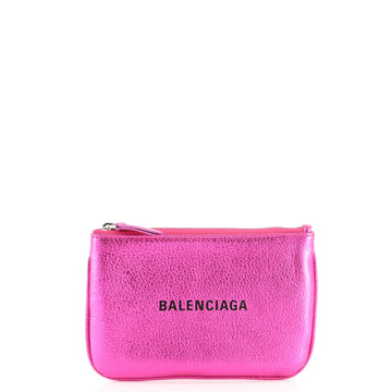 Balenciaga Everyday Logo Pouch Printed Leather Small