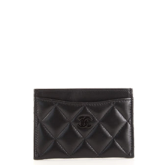 Chanel So Black Classic Card Holder Quilted Lambskin