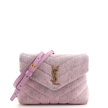 Saint Laurent LouLou Shoulder Bag Matelasse Chevron Denim Toy