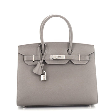 Hermes Birkin Sellier Bag Grey Epsom with Palladium Hardware 30