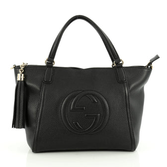 Gucci Soho Convertible Top Handle Bag Leather Small Black