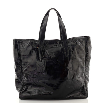 Saint Laurent Raspail Tote Crocodile Embossed Mirror Leather Medium