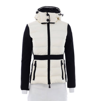 Moncler Women's Grenoble Hooded Puffer Jacket Quilted Nylon with Polyester and Down