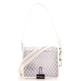 Off White Binder Clip Flap Bag PVC Net Small