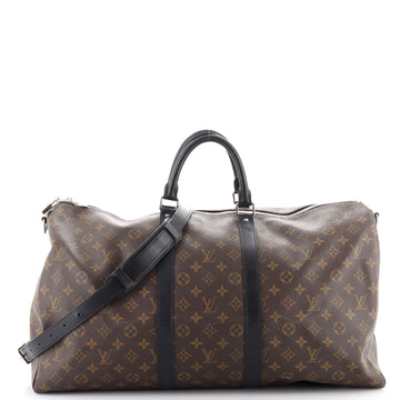 Louis Vuitton Keepall Bandouliere Bag Macassar Monogram Canvas 55