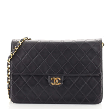 Chanel Vintage Clutch with Chain Quilted Leather Medium