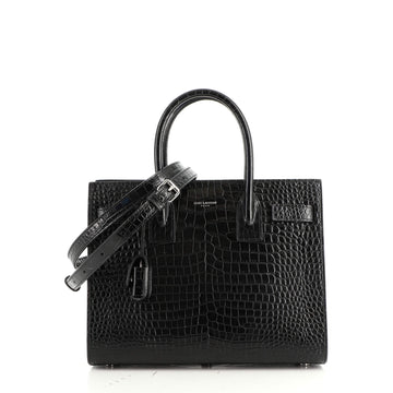 Saint Laurent Sac de Jour NM Bag Crocodile Embossed Leather Baby