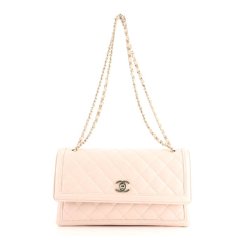 Chanel 3 Compartment Flap Bag Quilted Lambskin Medium