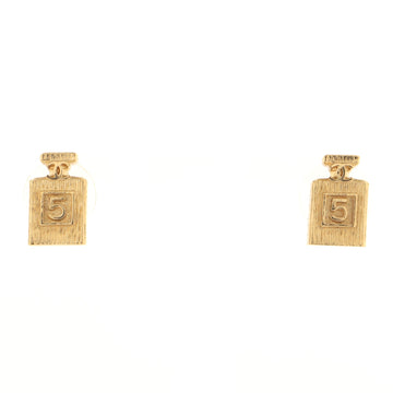 Chanel Coco No. 5 Perfume Bottle Stud Earrings Metal