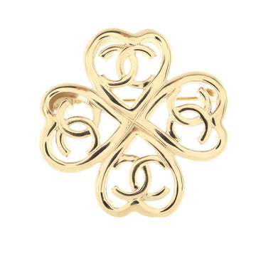 Chanel CC Clover Brooch Metal