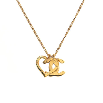 Chanel CC Heart Pendant Necklace Metal