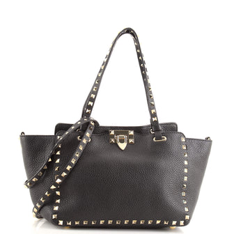 Valentino Rockstud Tote Pebbled Leather Small