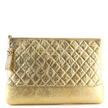 Chanel Gabrielle O Case Clutch Quilted Iridescent Calfskin Large