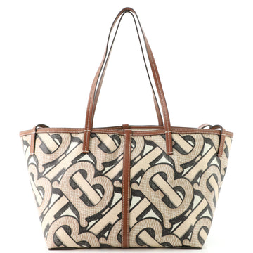 Burberry Beach Tote Monogram E-Canvas Mini