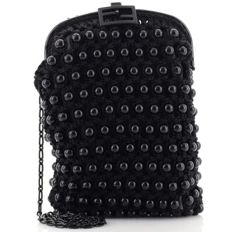 Fendi Baguette Phone Bag Woven Crochet with Beads Mini