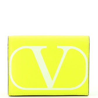 Valentino VLogo Bifold Wallet Printed Leather Compact