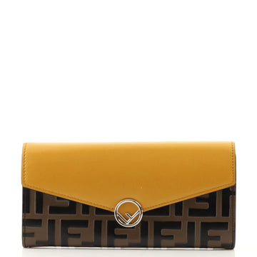 Fendi Continental Envelope Wallet Leather with Zucca Embossed Detail
