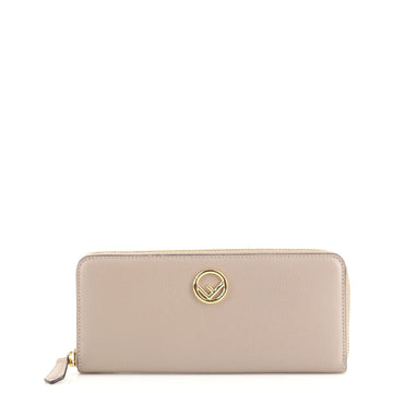 Fendi Kan I F Slim Zip Around Wallet Leather