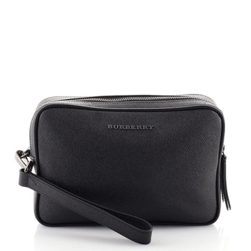 Burberry Double Zip Clutch Leather