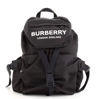 Burberry Logo Zip Backpack Nylon Large