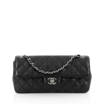 Chanel CC Chain Flap Bag Quilted Caviar East West black