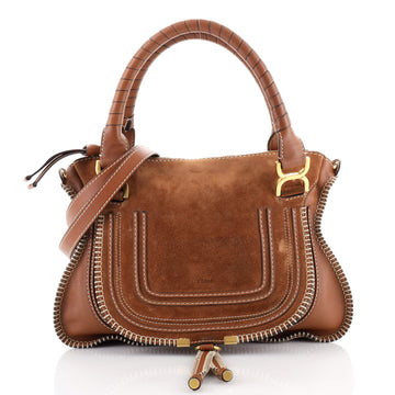 Chloe Marcie Satchel Leather and Suede Medium
