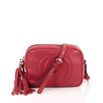 Gucci Soho Disco Crossbody Leather Small red