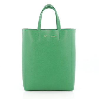 Celine Vertical Cabas Tote Grained Calfskin Small Green