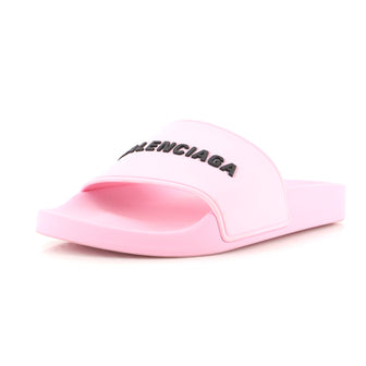 Balenciaga Women's Logo Slide Sandals Rubber