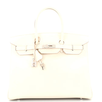 Hermes Birkin Handbag Light Epsom with Palladium Hardware 35