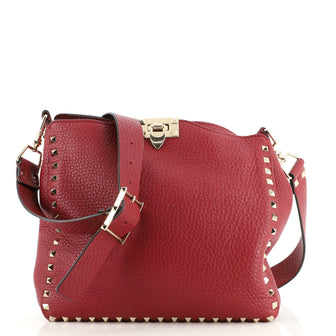Valentino Rockstud Flip Lock Messenger Bag Leather Medium