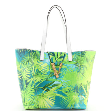 Versace Virtus Shopping Tote Printed Leather Large