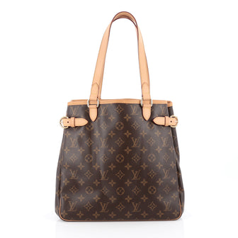 Louis Vuitton Batignolles Handbag Monogram Canvas Vertical brown
