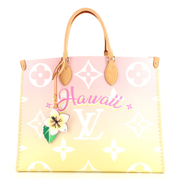 Louis Vuitton OnTheGo Tote Limited Edition Cities By The Pool Monogram Giant with Raffia GM