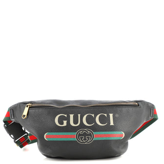 Gucci Logo Belt Bag Printed Leather Medium