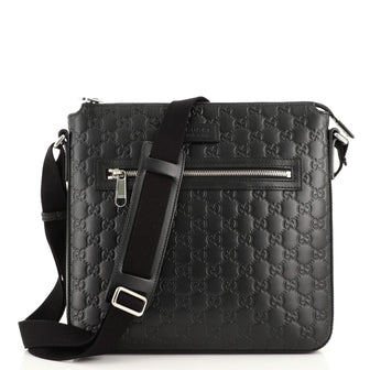 Gucci Signature Zip Messenger Bag Guccissima Leather Medium