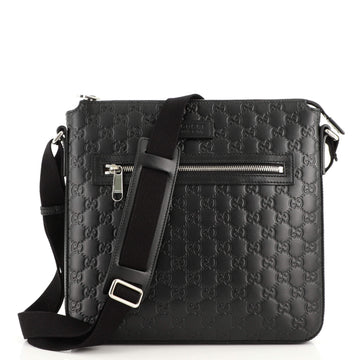Gucci Signature Zip Messenger Bag Guccissima Leather Medium