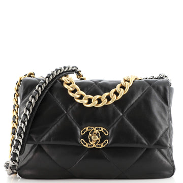 Chanel 19 Flap Bag Quilted Leather Large