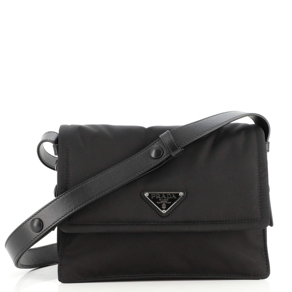 Prada Padded Flap Shoulder Bag Re-Nylon Small Black 1714591