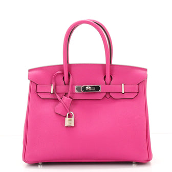 Hermes Birkin Handbag Pink Togo with Palladium Hardware 30