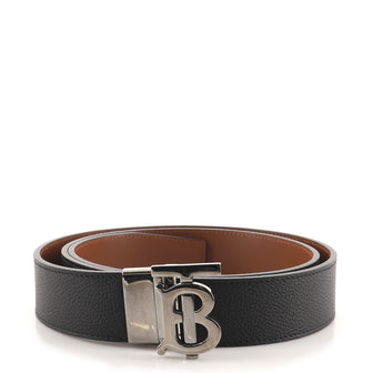 Burberry Reversible Monogram Motif Leather Belt, Black