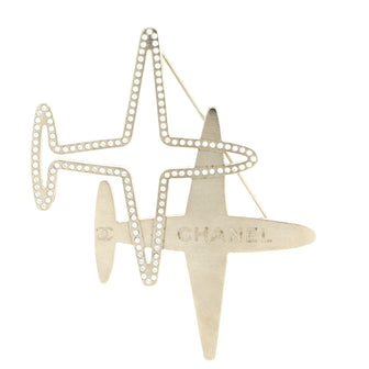 Chanel Airplane Brooch Metal with Crystals