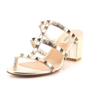 Valentino Women's Rockstud Block Heel Sandals Leather