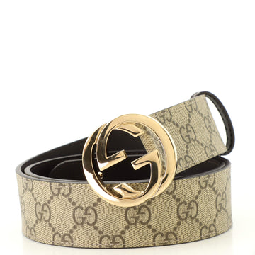 Gucci Interlocking G Belt GG Coated Canvas Wide