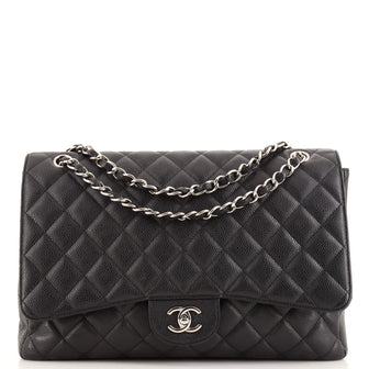 Chanel Classic Single Flap Bag Quilted Caviar Maxi