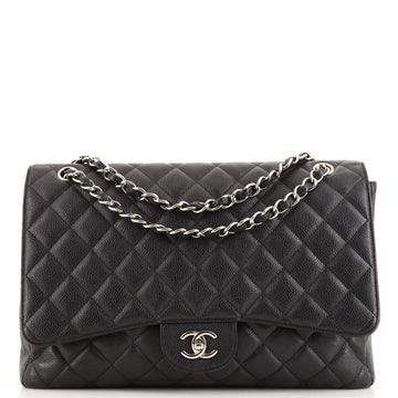 Chanel Classic Single Flap Bag Quilted Caviar Maxi